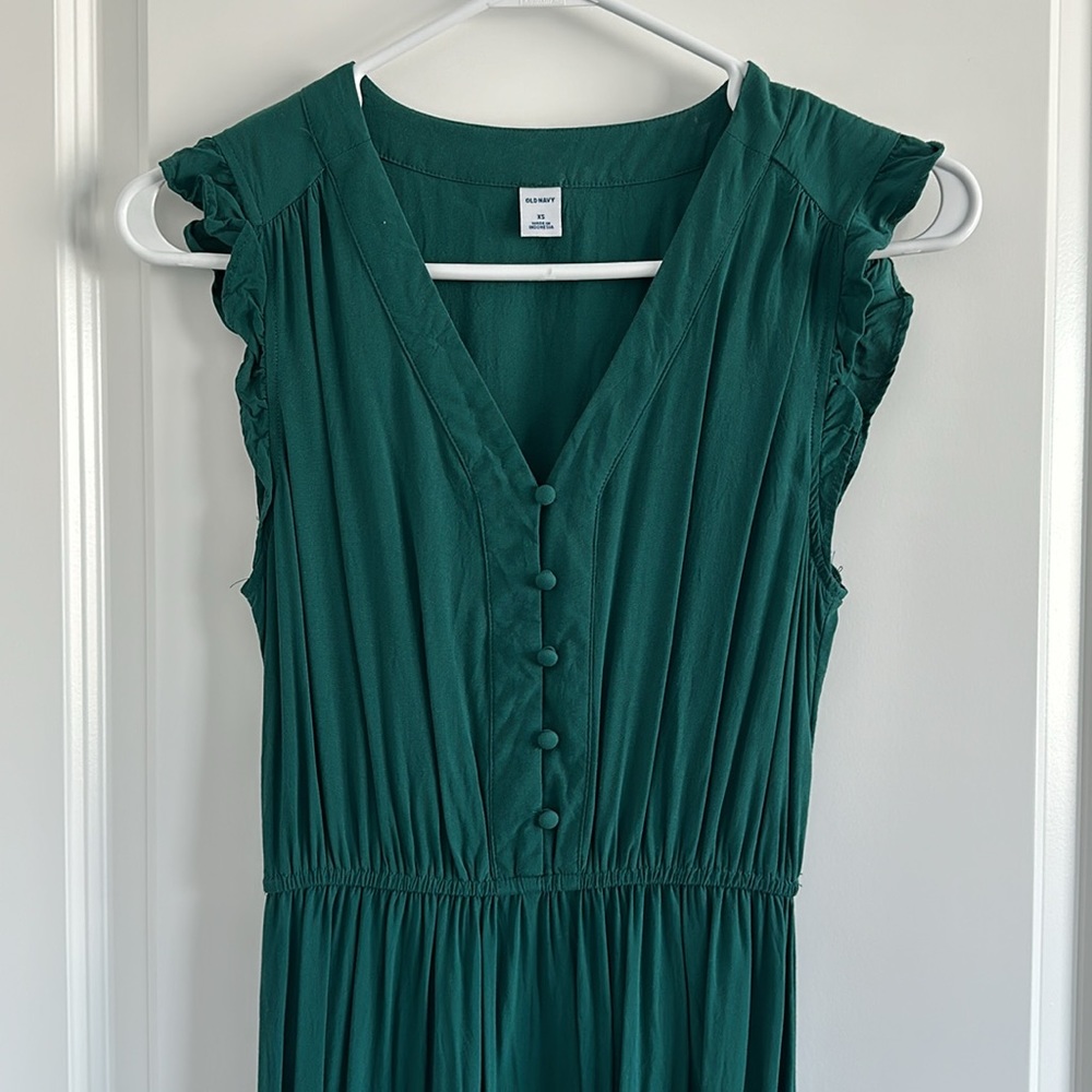 Emerald green midi dress